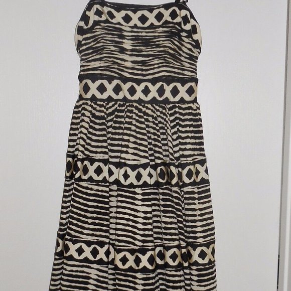 Anthropologie Tracy Reese Black and Cream Lattice Ring dress. - Picture 2 of 5